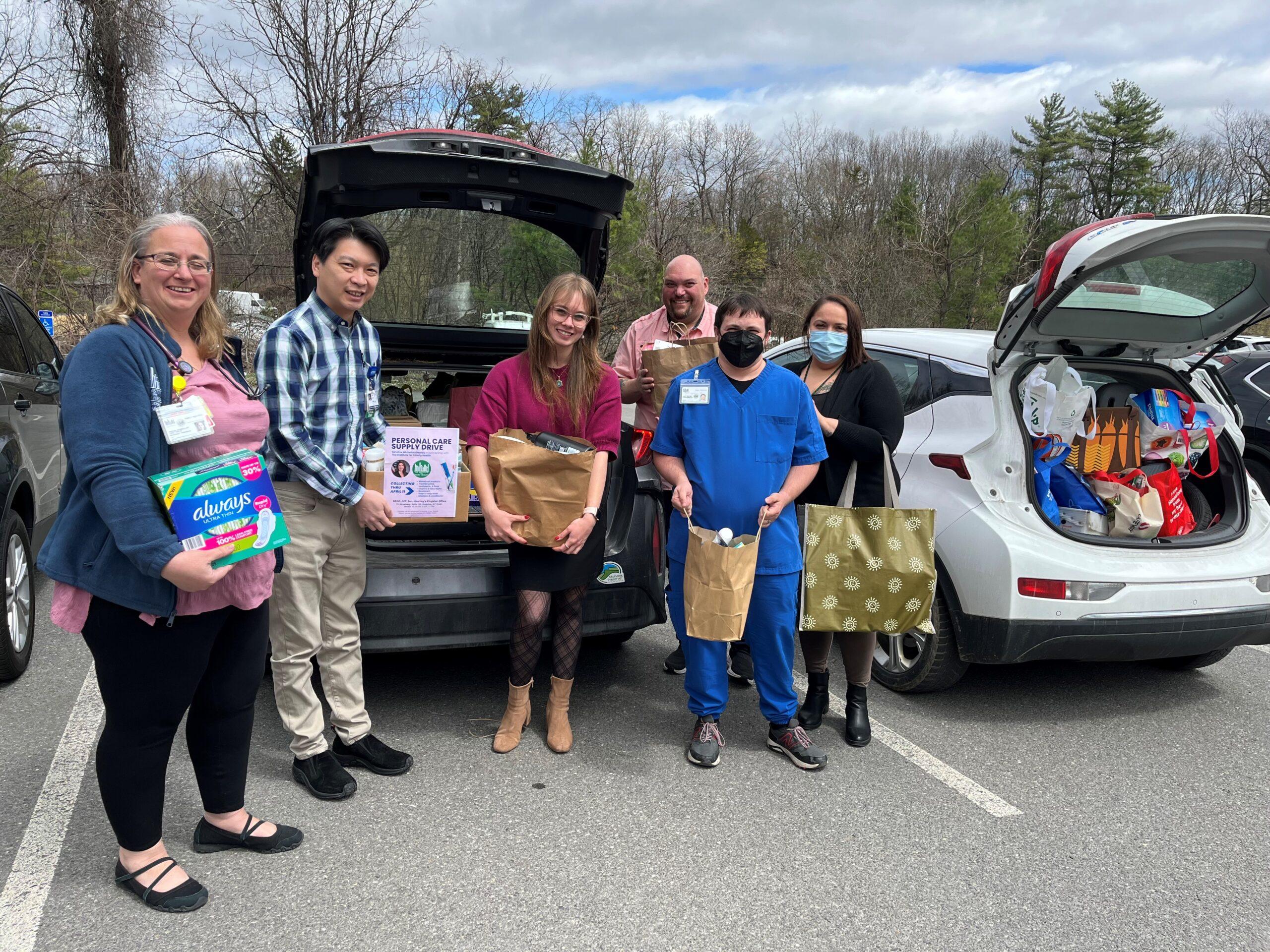 Institute staff collaborate with NY Senator Michelle Hinchey for personal care supply drive